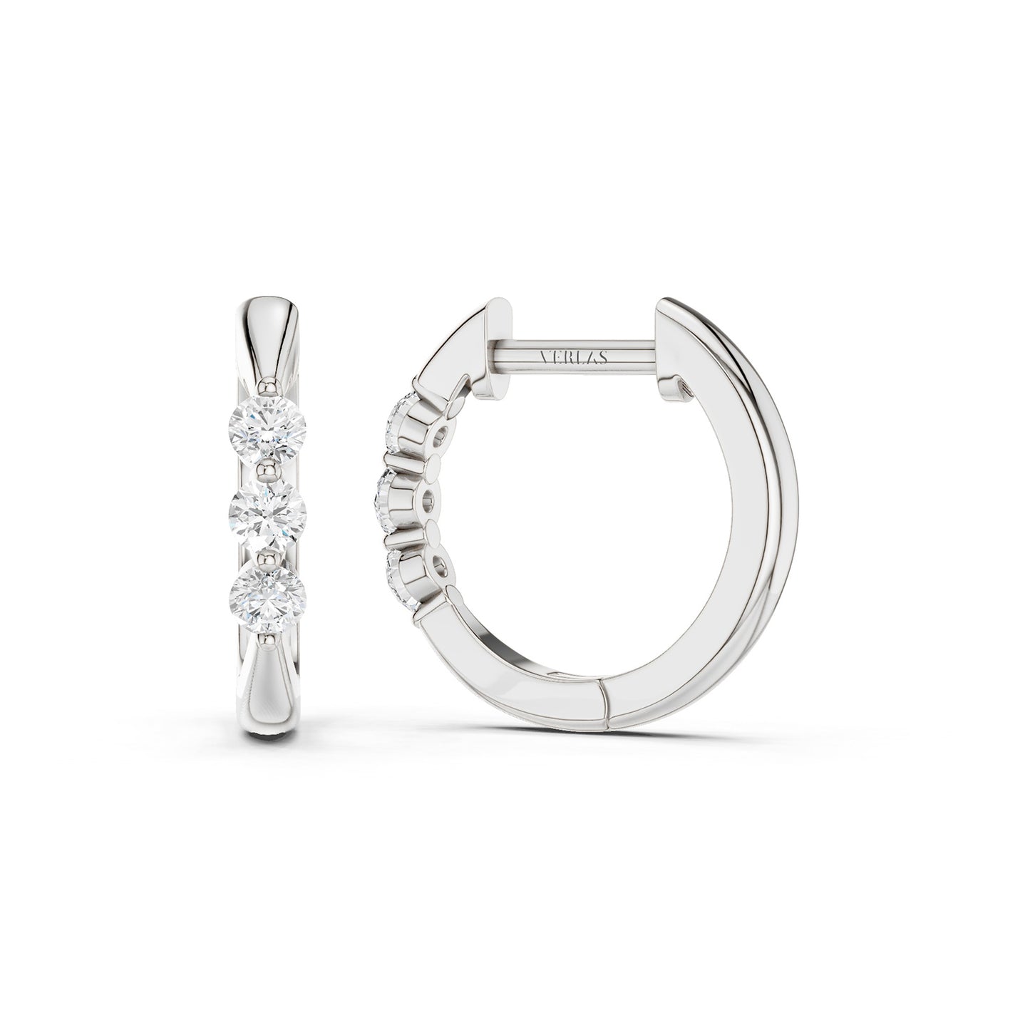 Tri-stone Hoops