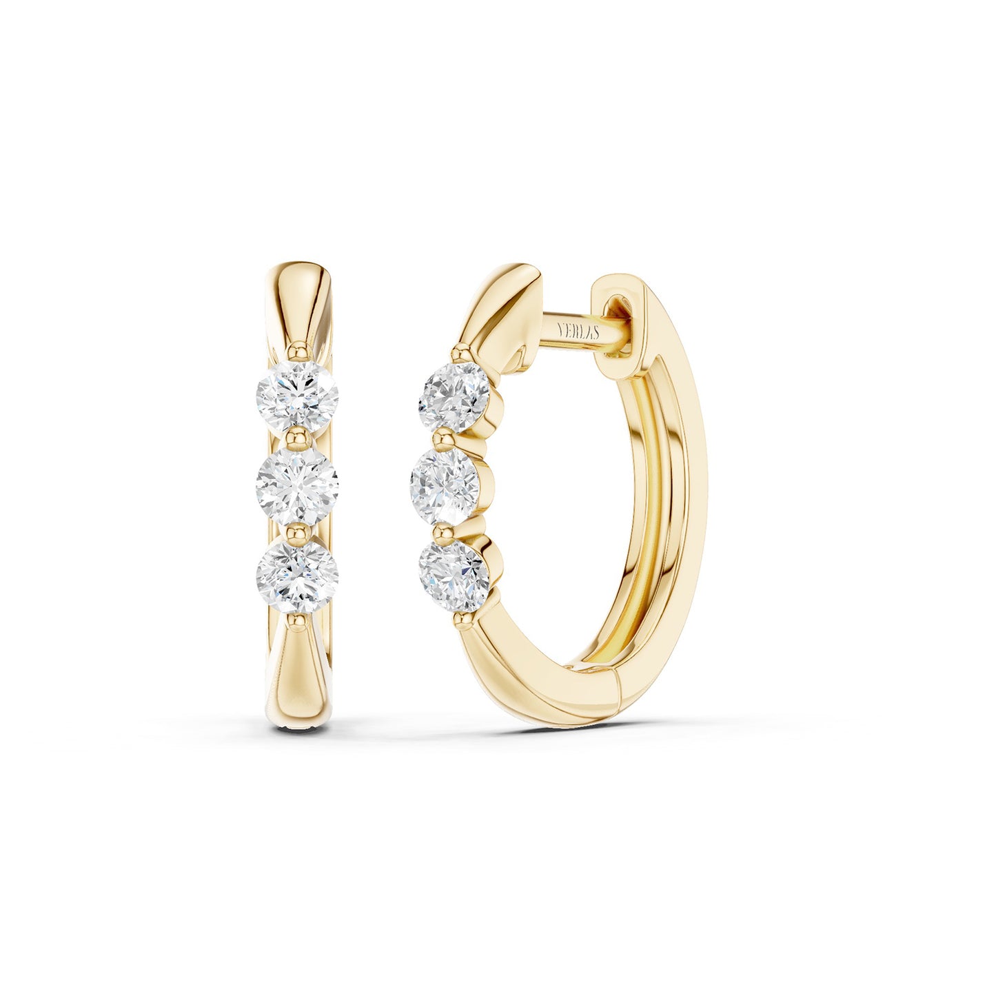 Tri-stone Hoops