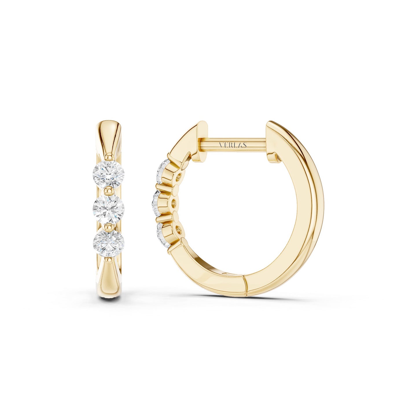 Tri-stone Hoops