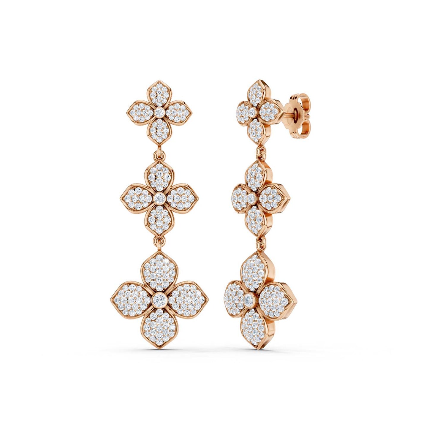 La Fleur 2 Diamond Radiant Drop Earrings