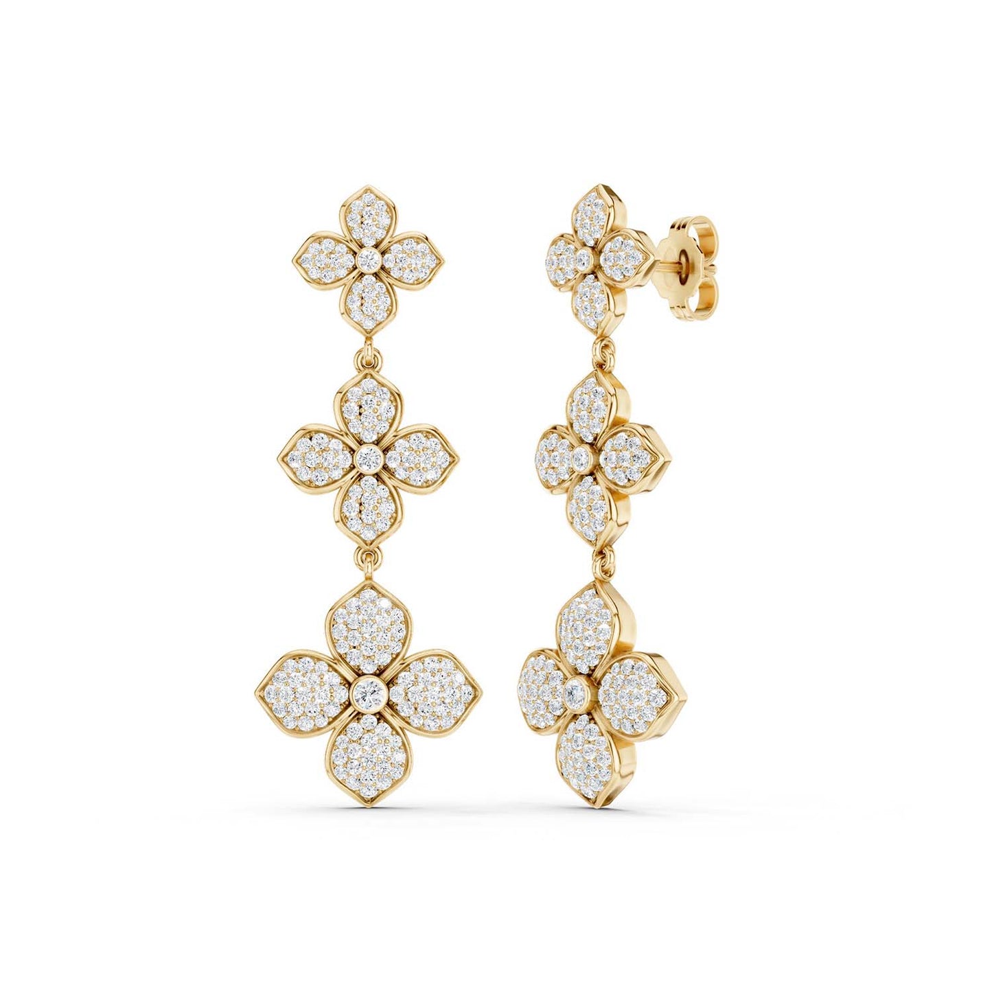 La Fleur 2 Diamond Radiant Drop Earrings