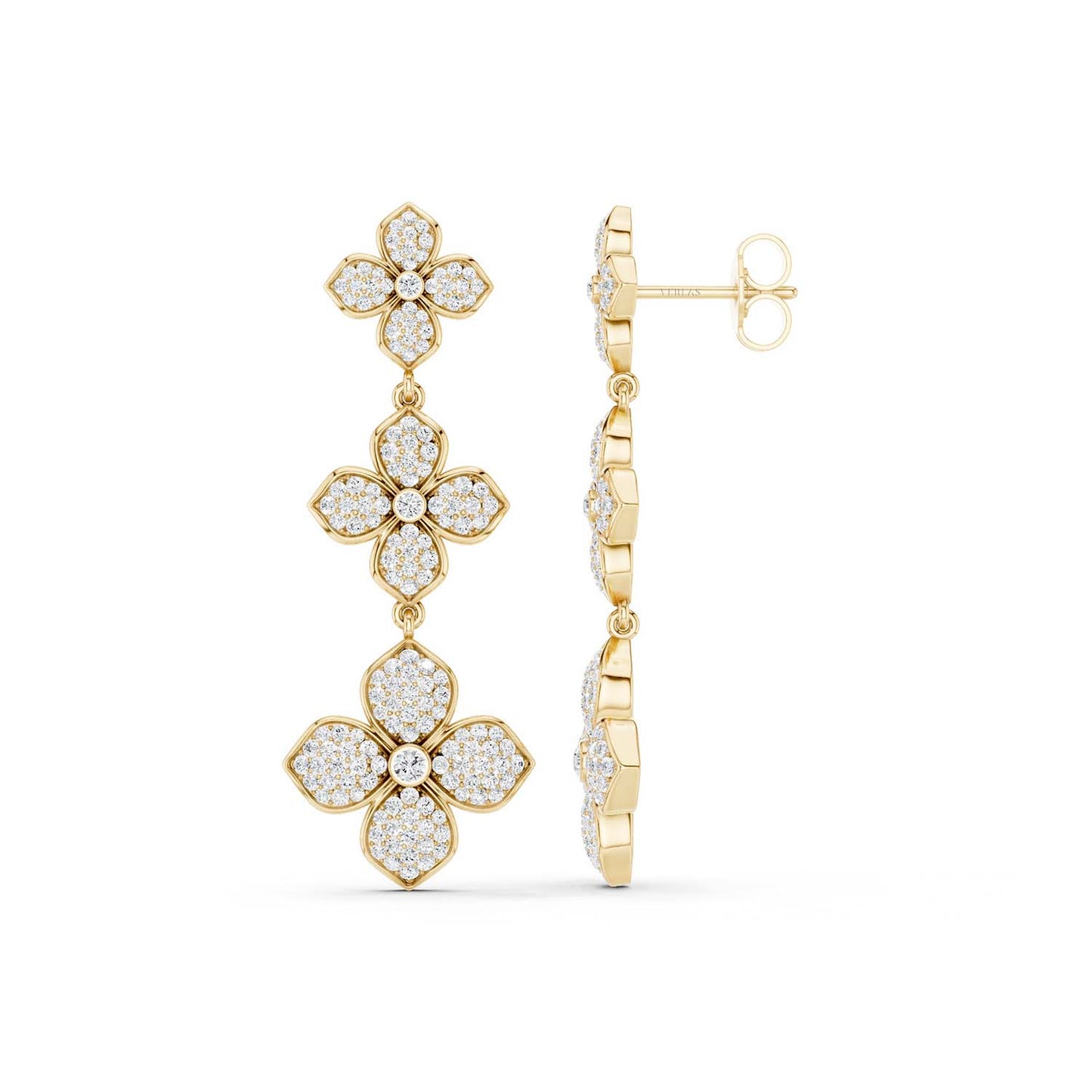 La Fleur 2 Diamond Radiant Drop Earrings