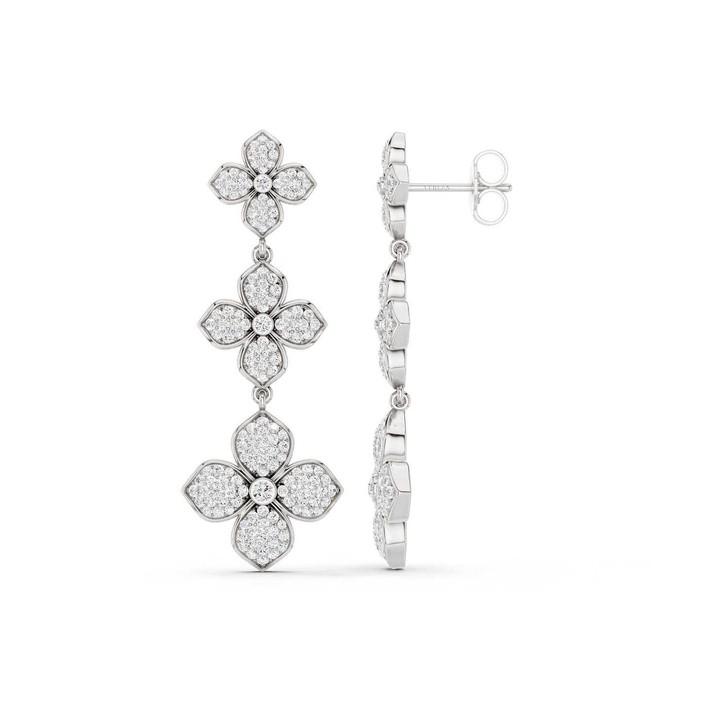 La Fleur 2 Diamond Radiant Drop Earrings