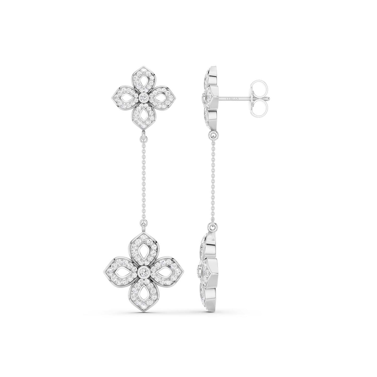 La Fleur Diamond Drop Silhouette Earrings