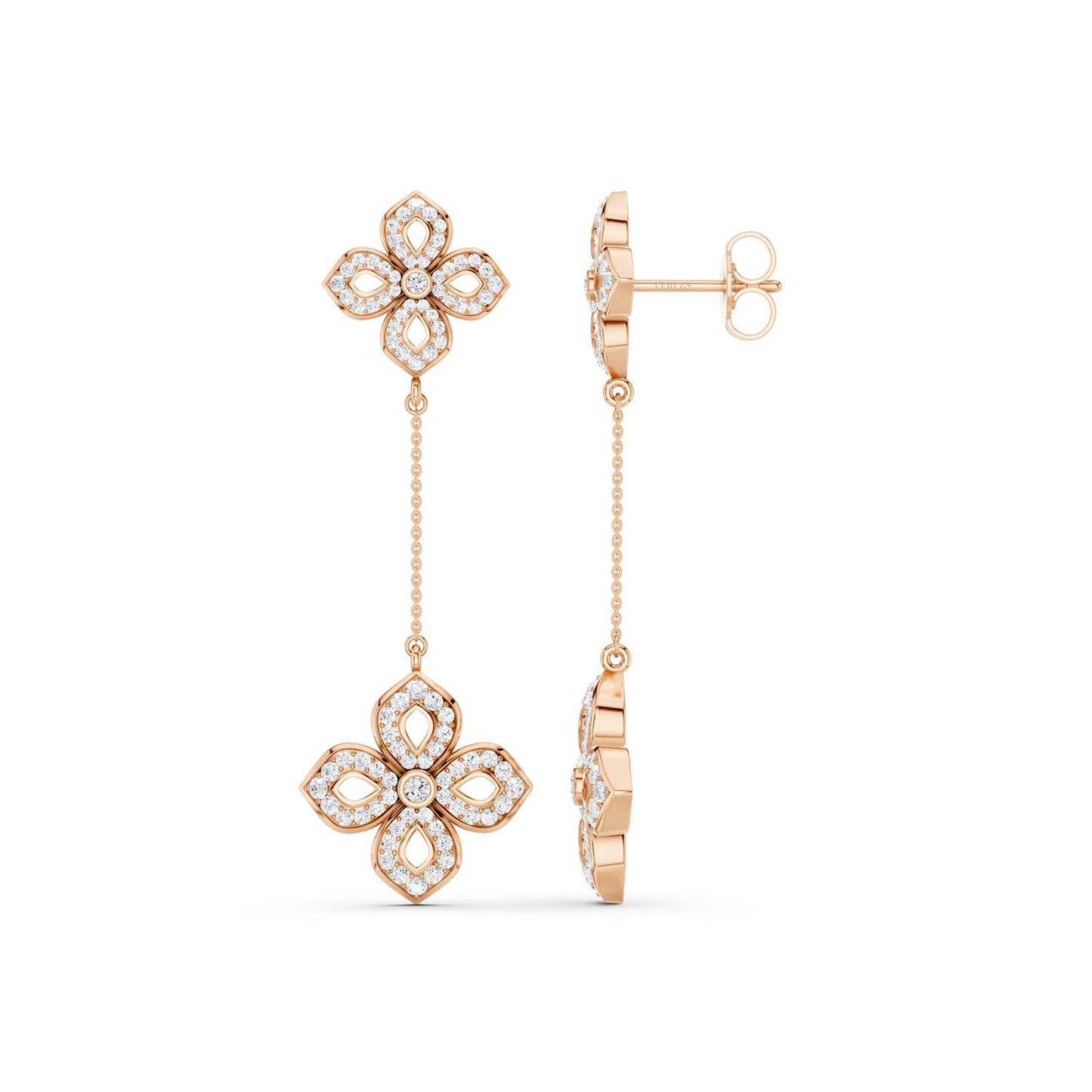 La Fleur Diamond Drop Silhouette Earrings