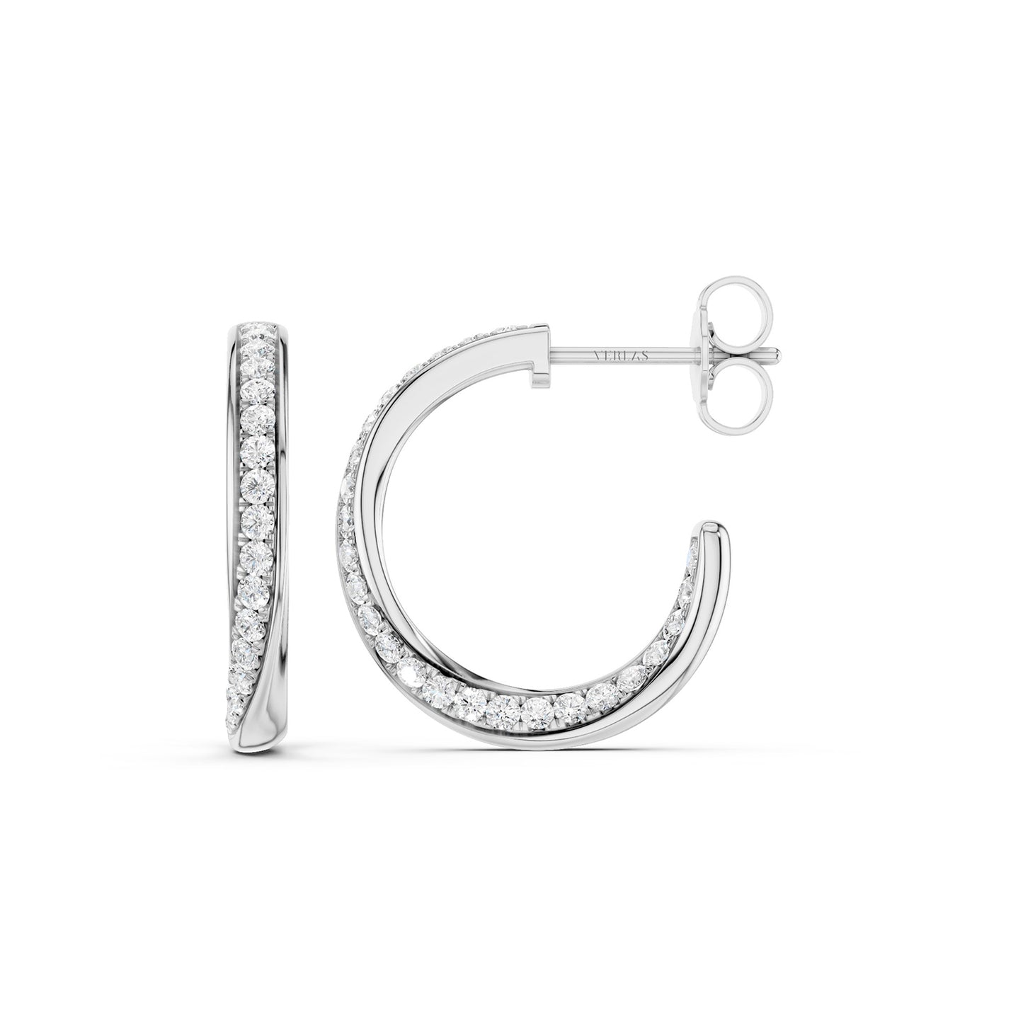 Diamond-Lace Arc Hoops