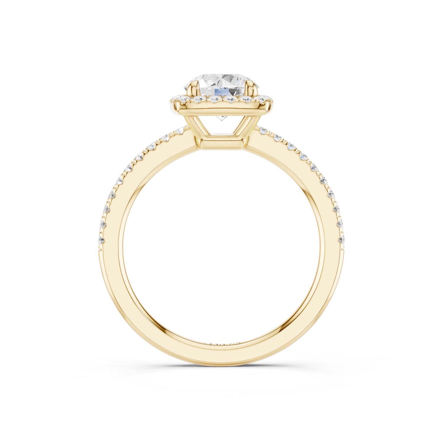 Luxe Round Center Princess Halo Ring