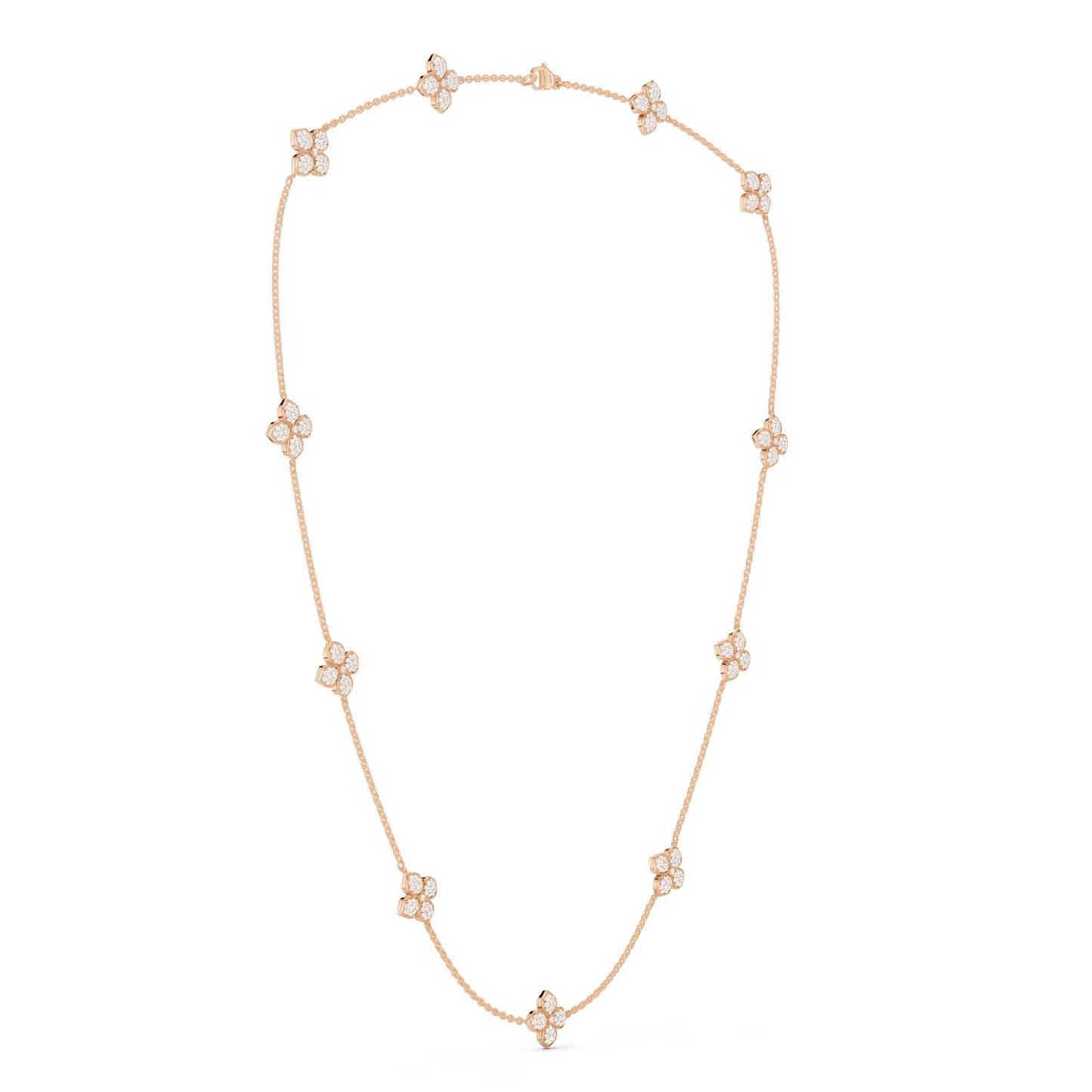 La Fleur Petite Diamond Radiant Stationed Necklace