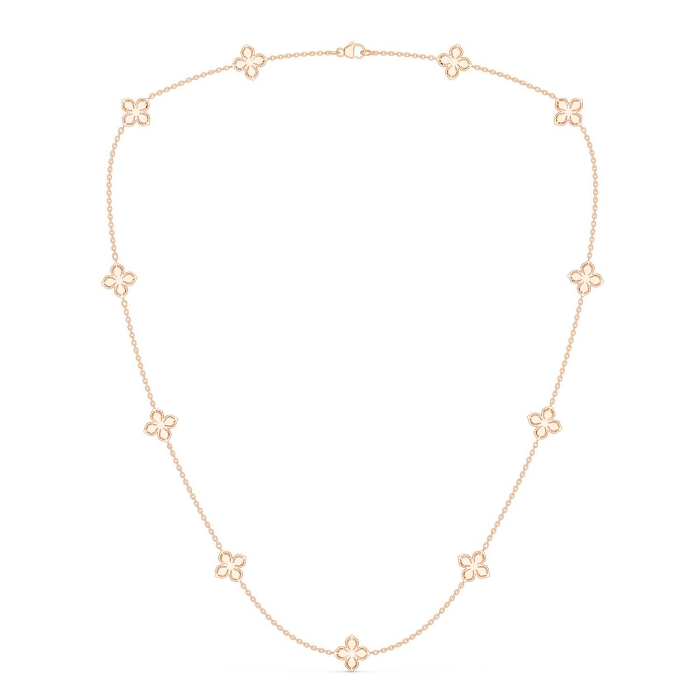 La Fleur Petite Diamond Radiant Stationed Necklace