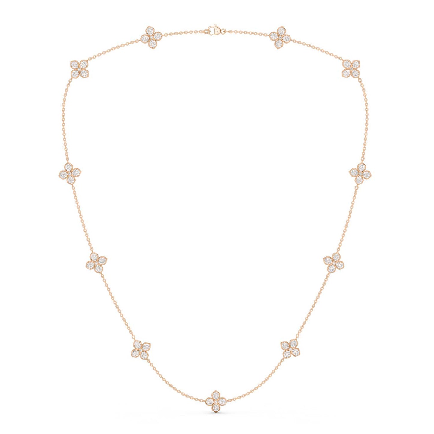 La Fleur Petite Diamond Radiant Stationed Necklace