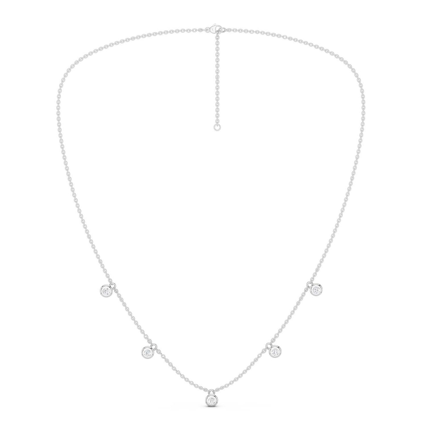 Mini-Round Encompassing Stationed Necklace