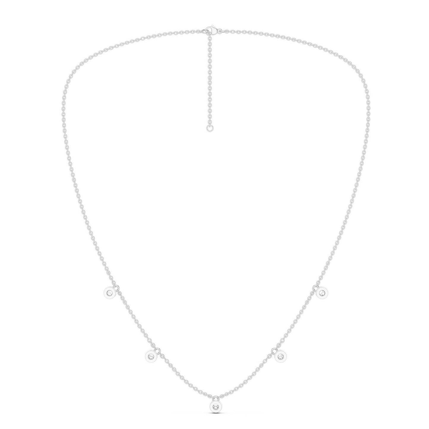 Mini-Round Encompassing Stationed Necklace