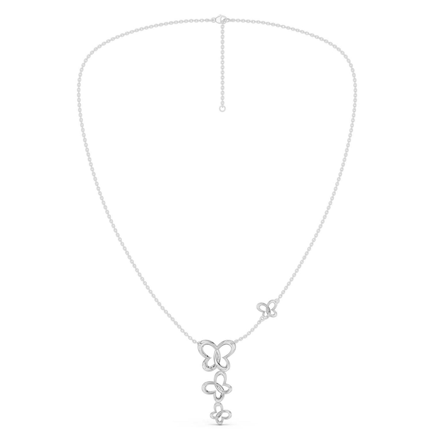 Triple Butterfly Drop Necklace