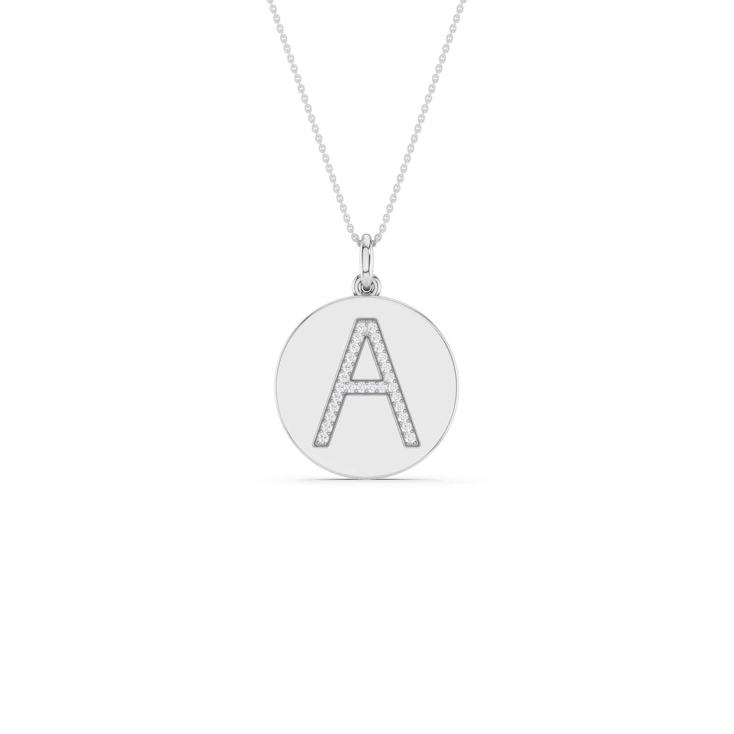Diamond Initial Disc Necklace