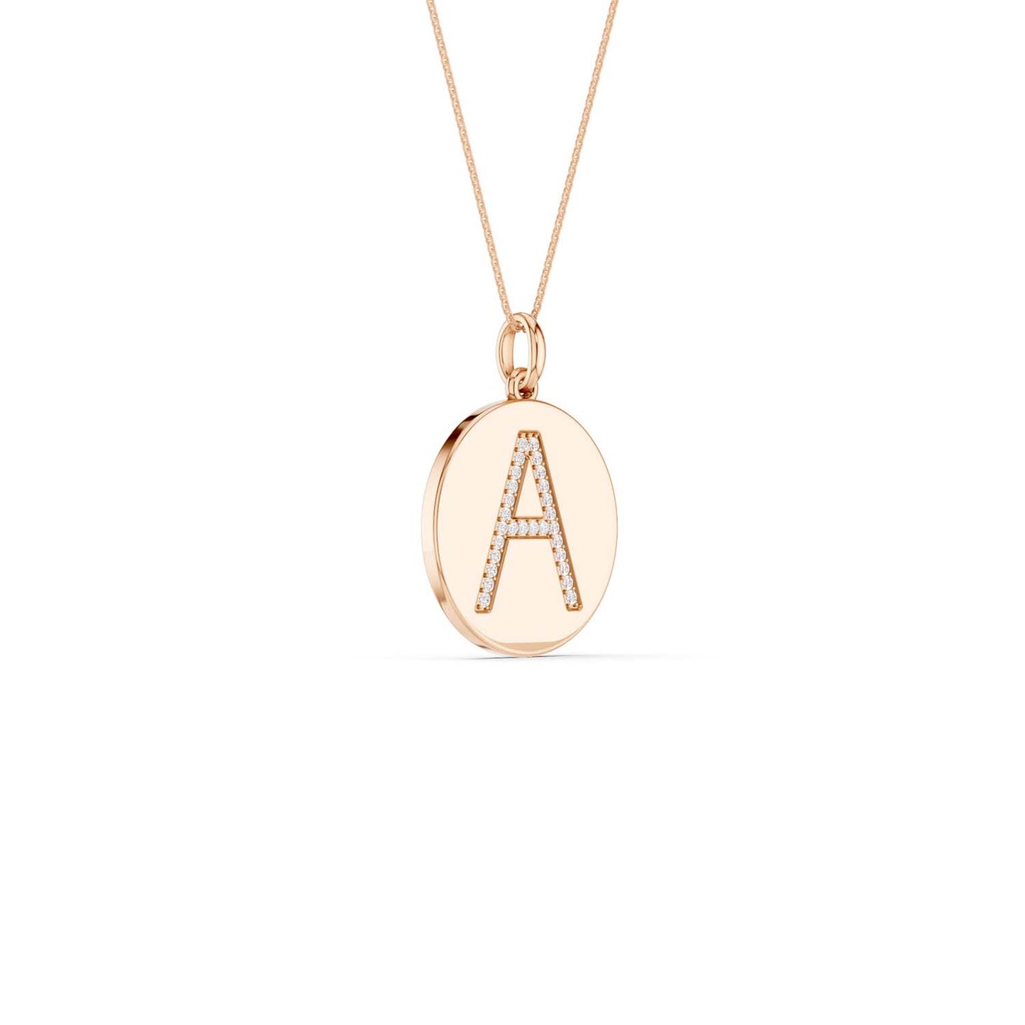 Diamond Initial Disc Necklace