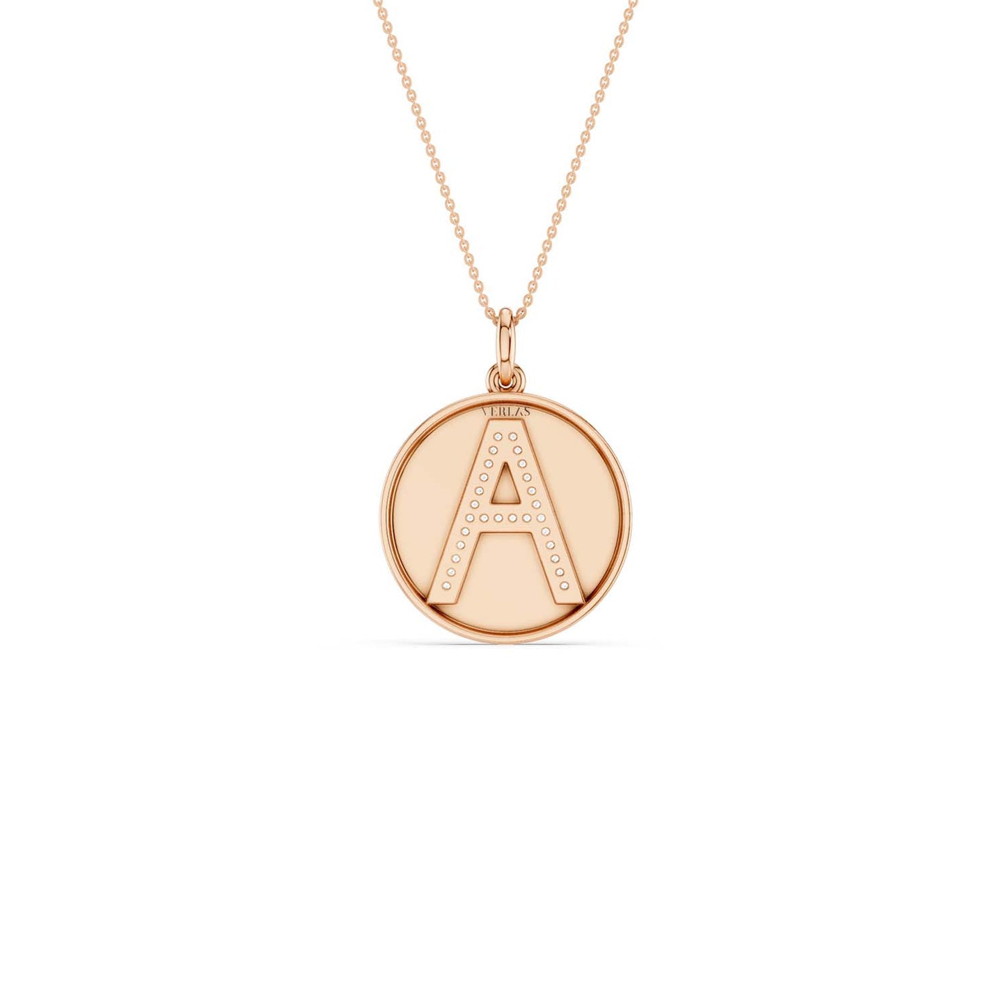 Diamond Initial Disc Necklace