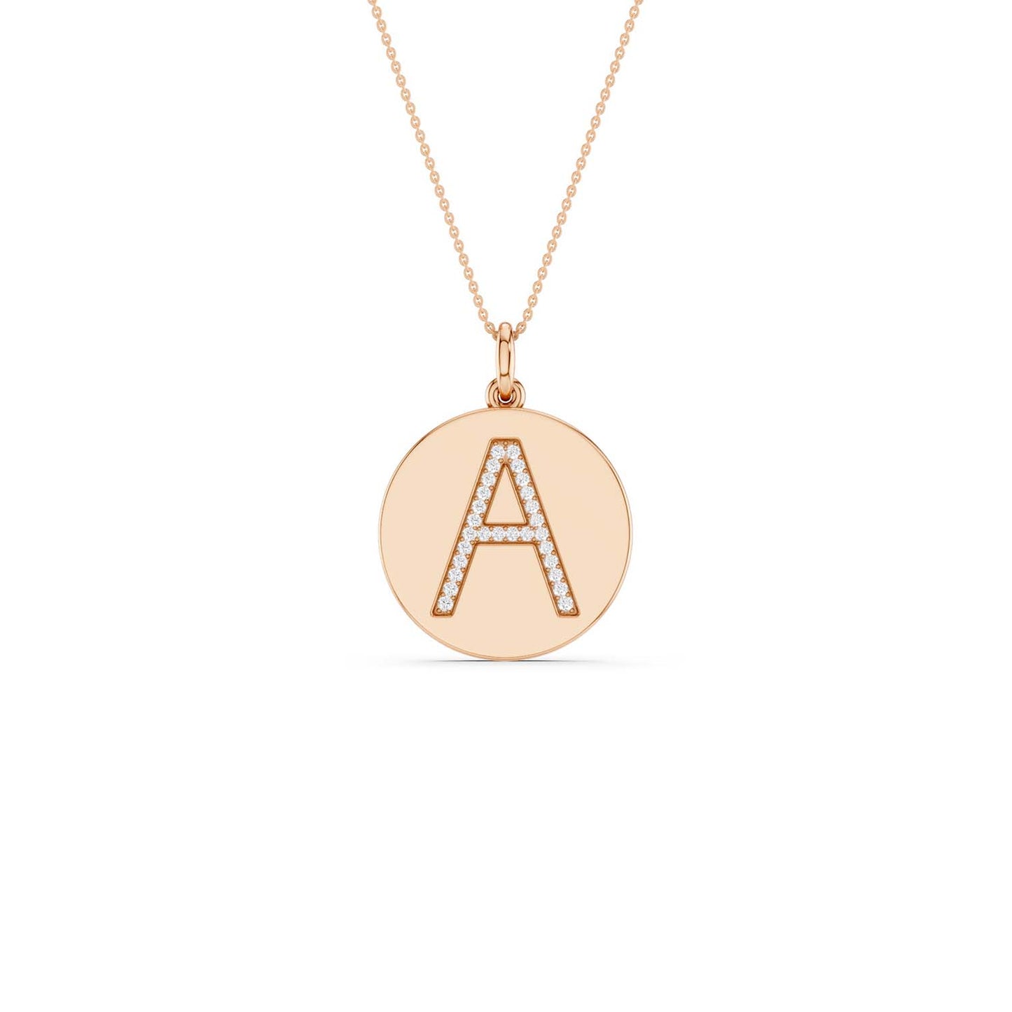 Diamond Initial Disc Necklace