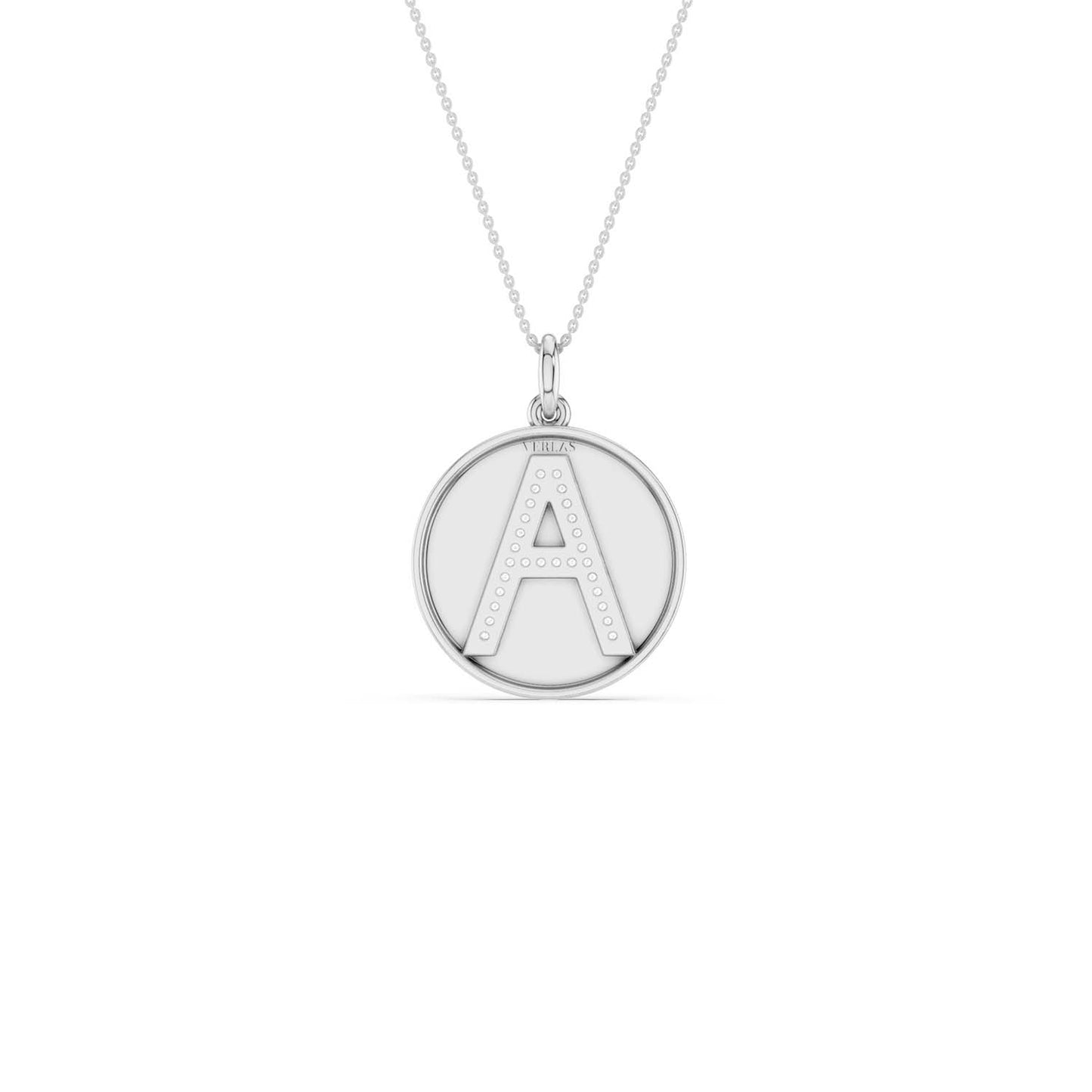 Diamond Initial Disc Necklace
