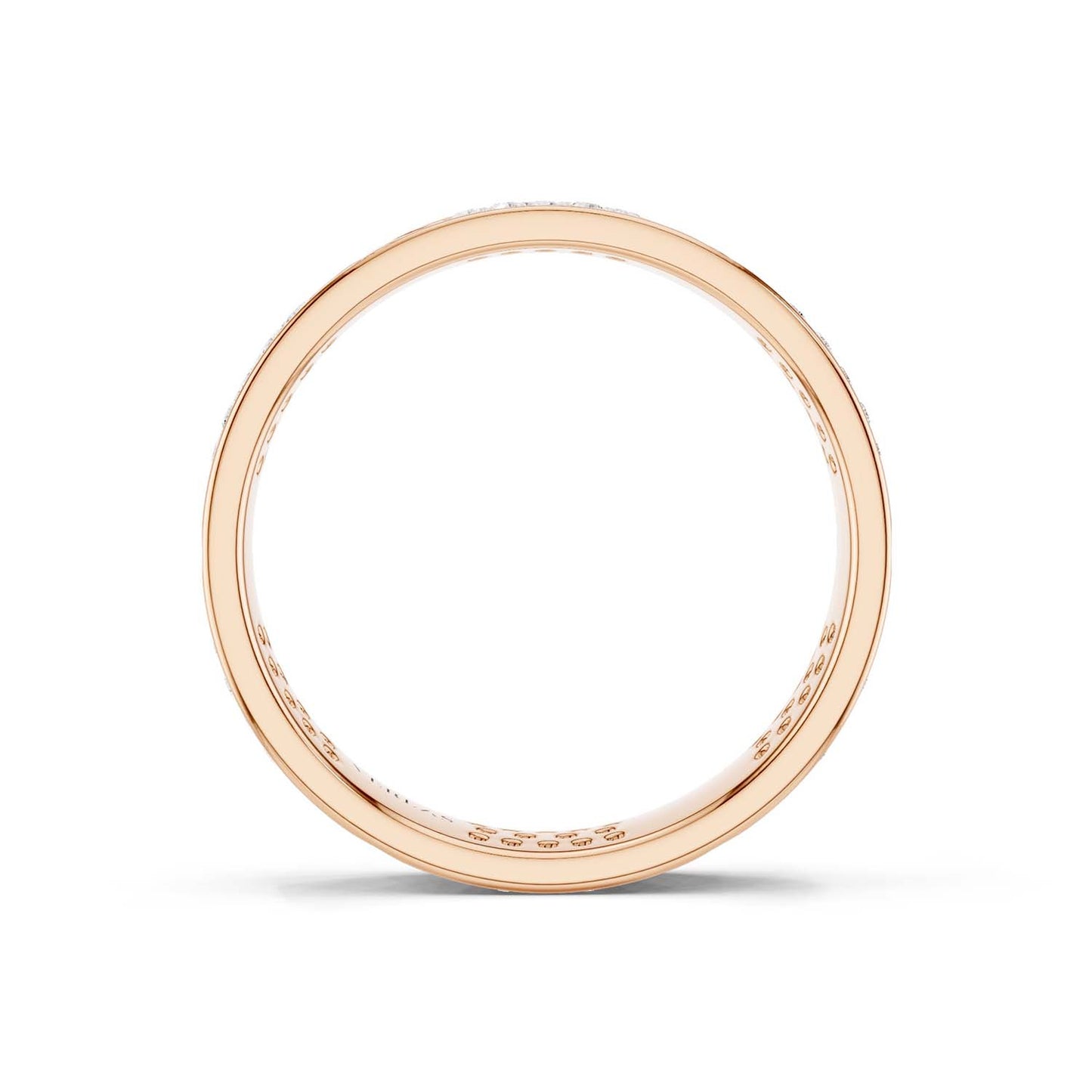 La Fleur 4mm 4-Diamond Rows Round Band
