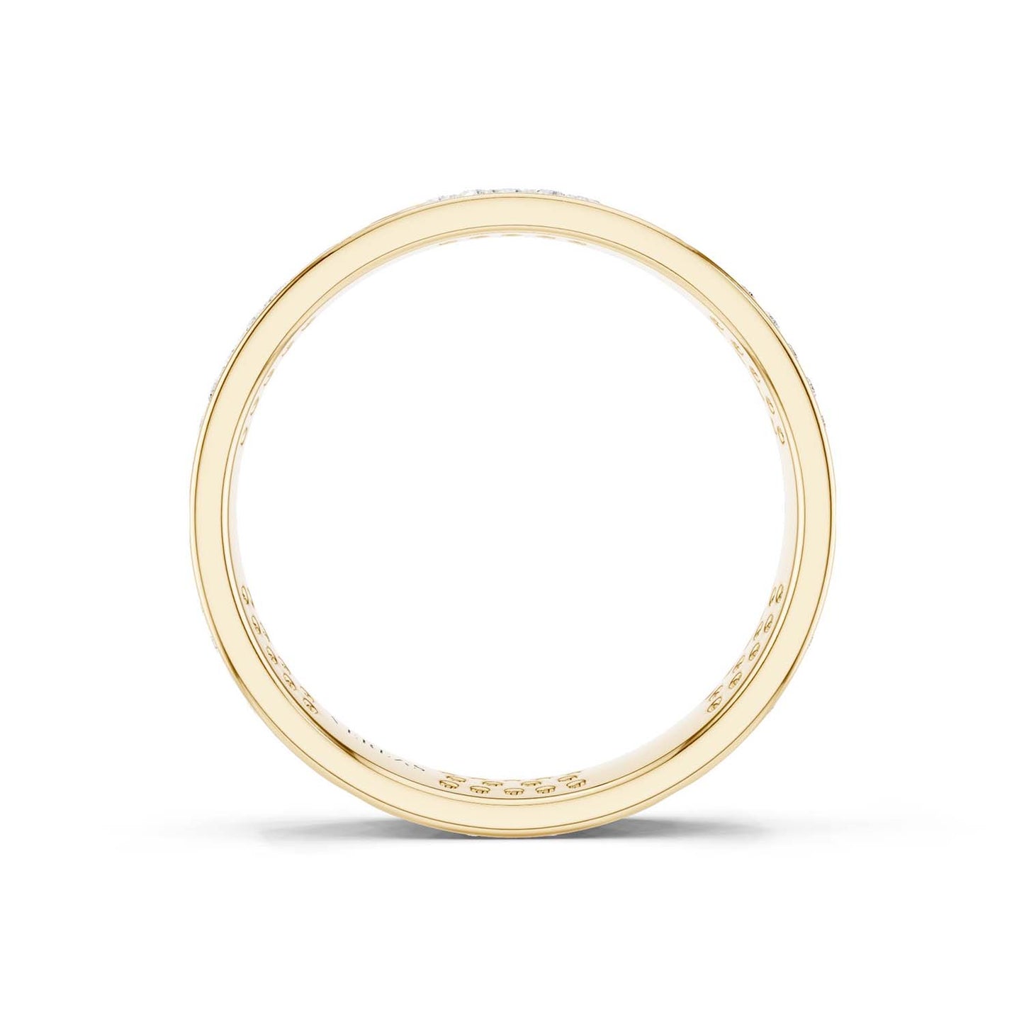 La Fleur 4mm 4-Diamond Rows Round Band