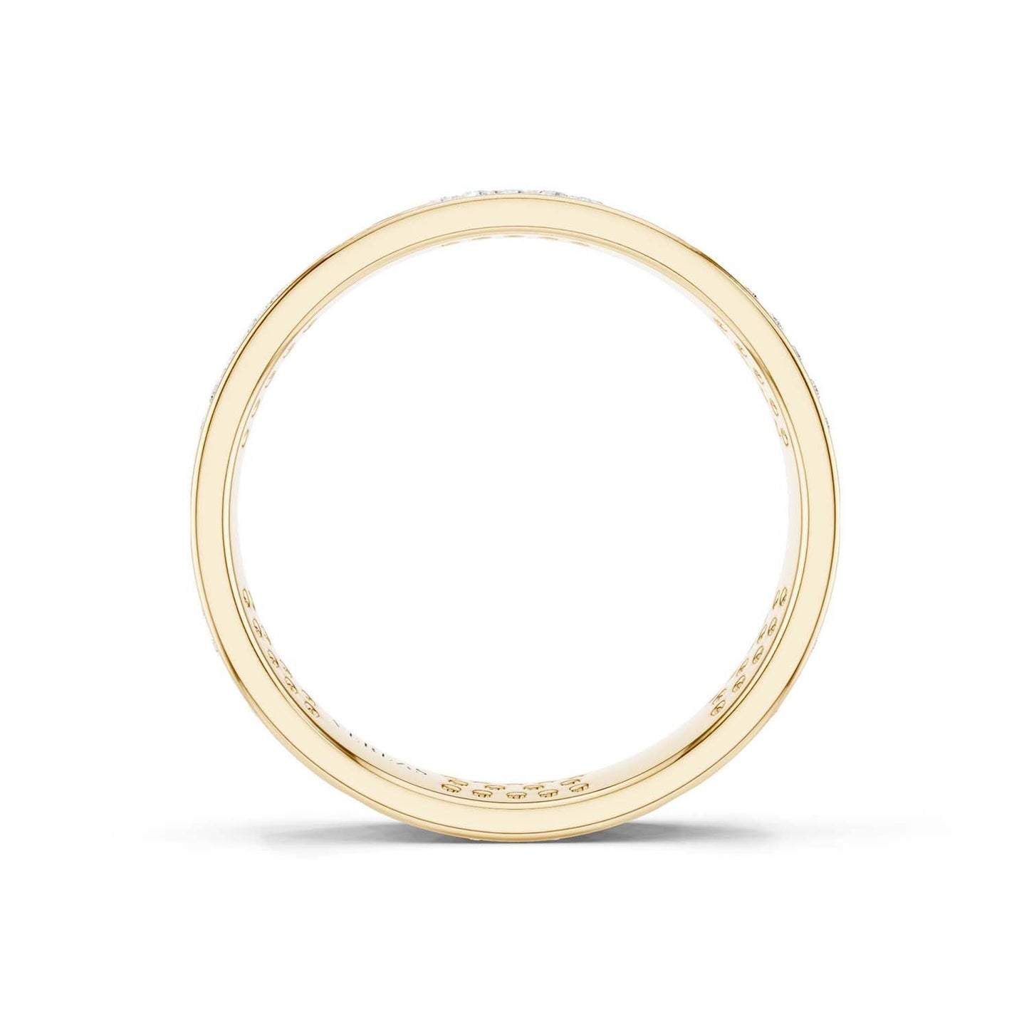 La Fleur 4mm 4-Diamond Rows Round Band