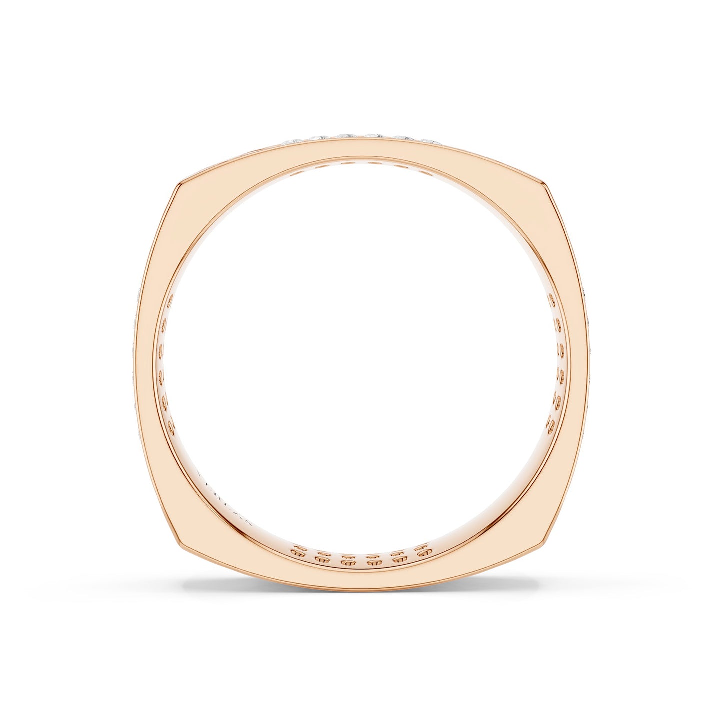 La Fleur 4mm 4-Diamond Rows Square Band