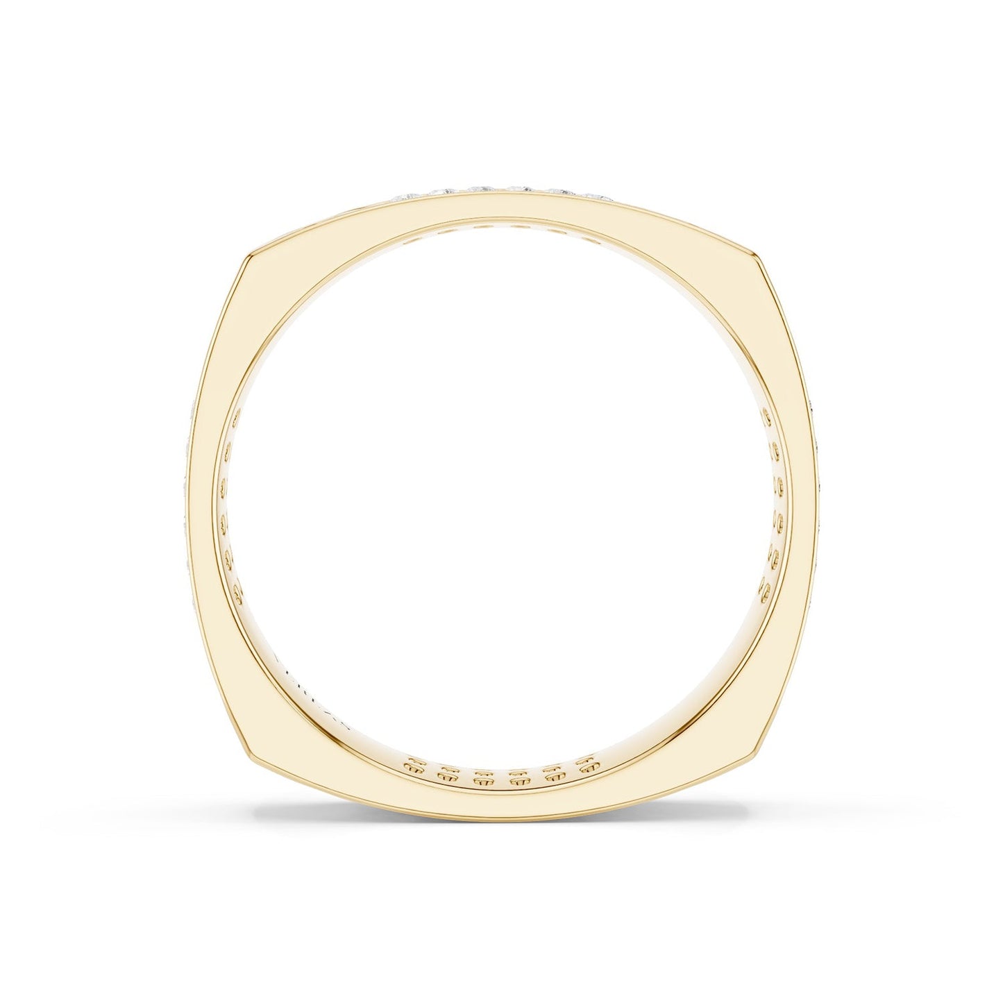 La Fleur 4mm 4-Diamond Rows Square Band