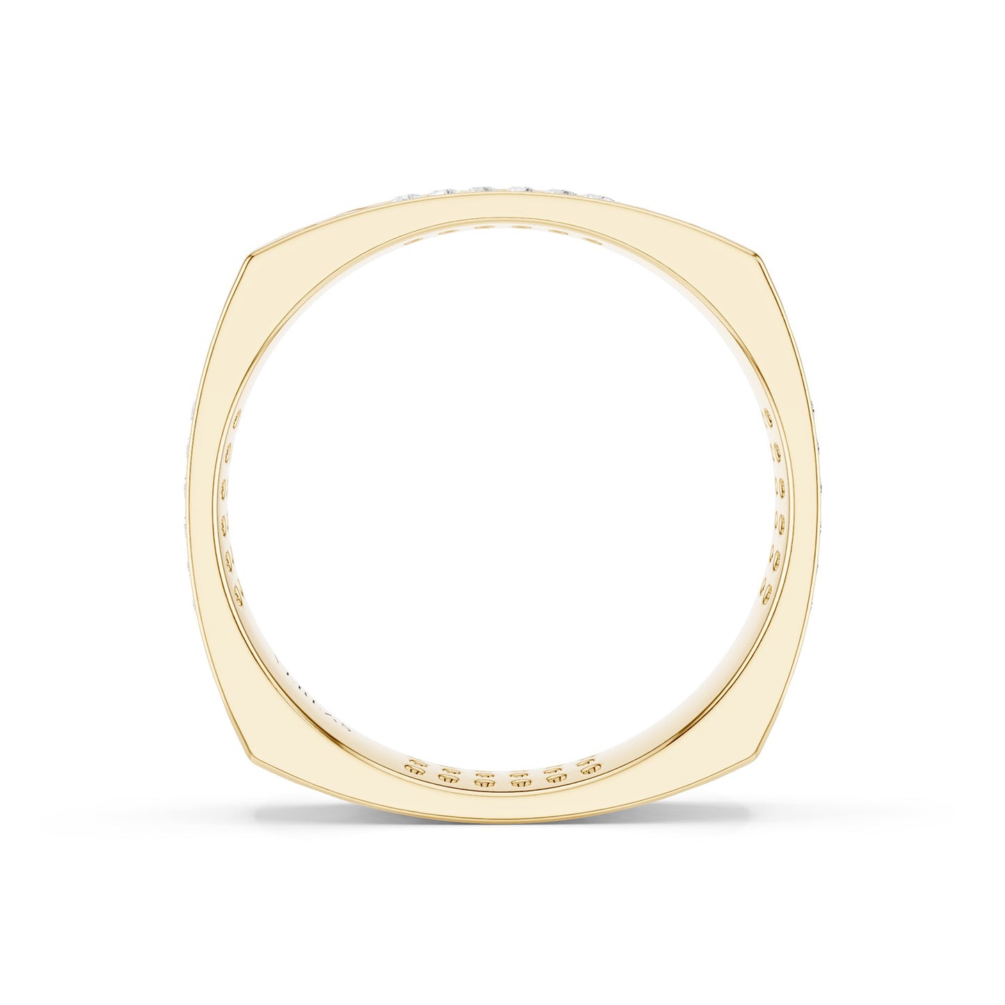 La Fleur 4mm 4-Diamond Rows Square Band