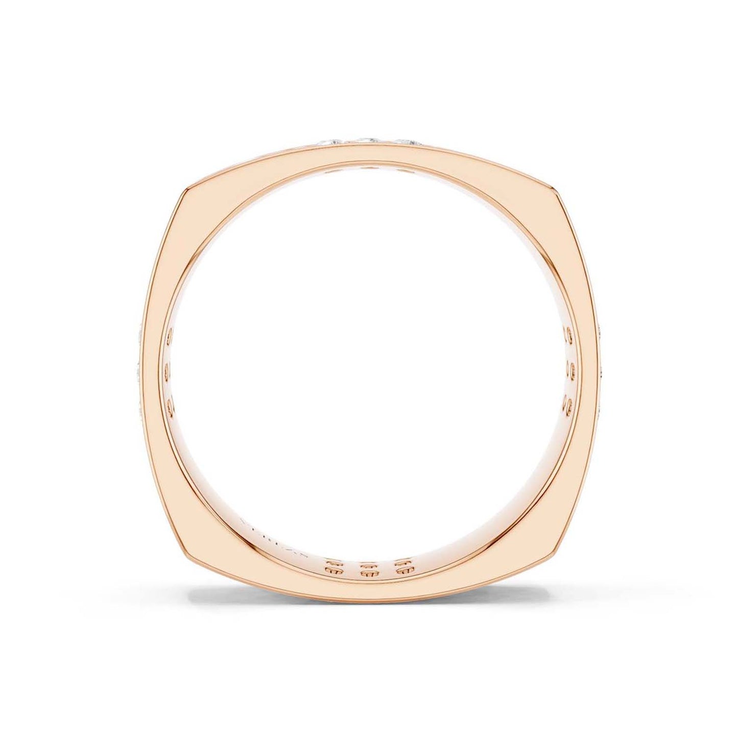 La Fleur 5mm 4-Diamond Rows Square Band