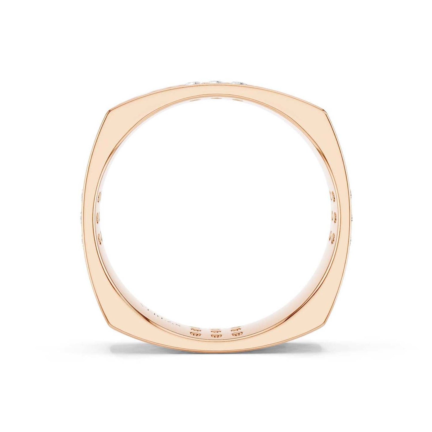 La Fleur 5mm 4-Diamond Rows Square Band