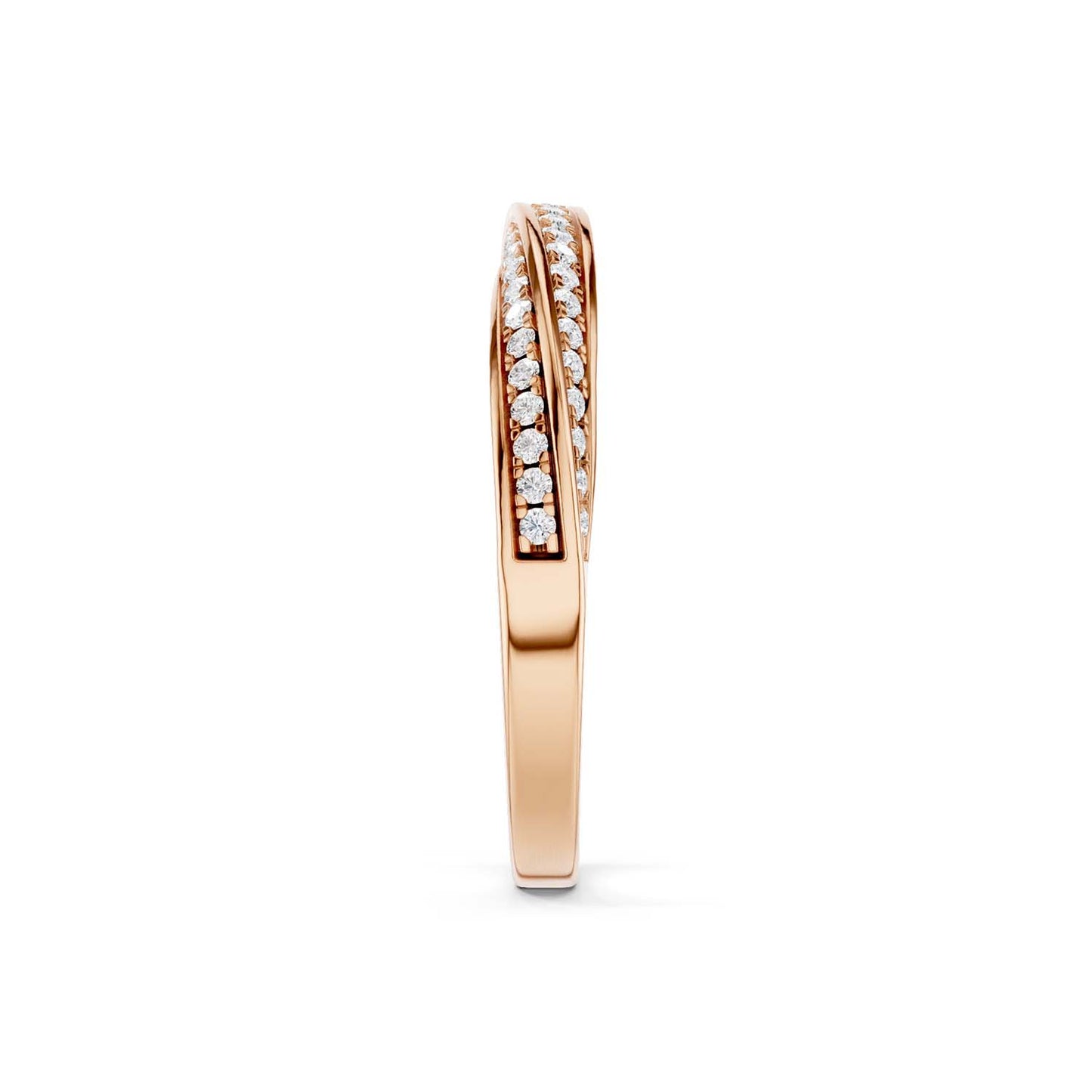 Half Swirl Diamond Ring