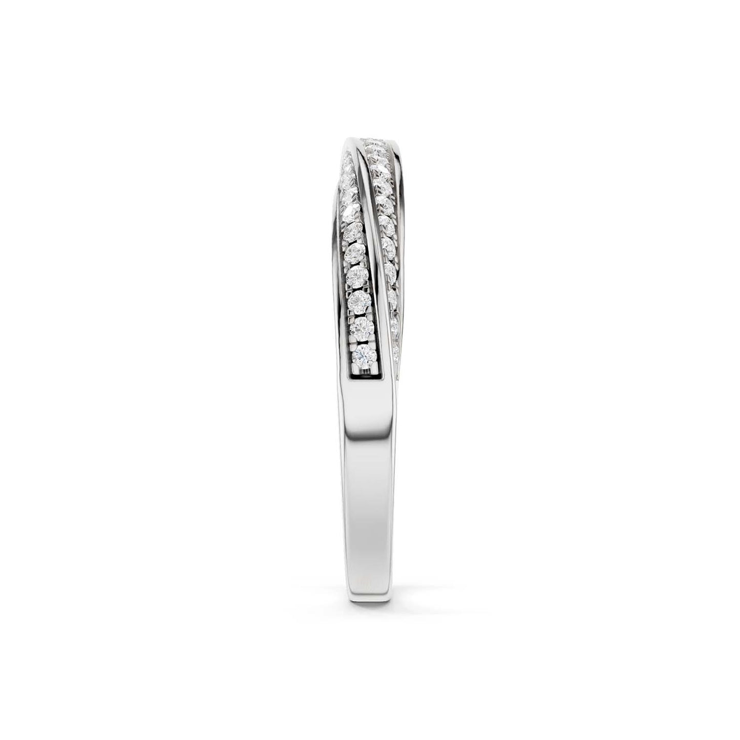 Half Swirl Diamond Ring