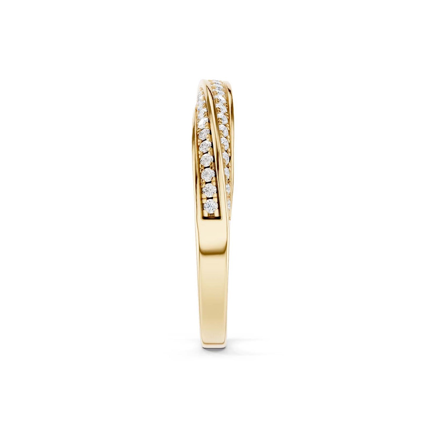Half Swirl Diamond Ring