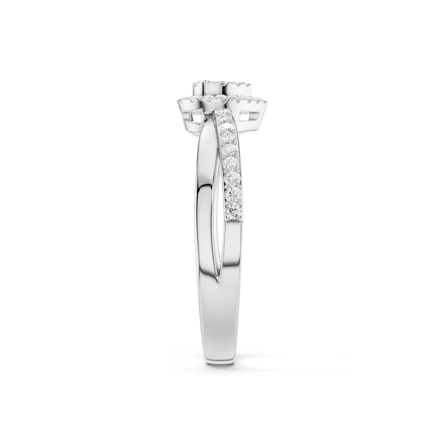 My Crossover Heart Halo Ring