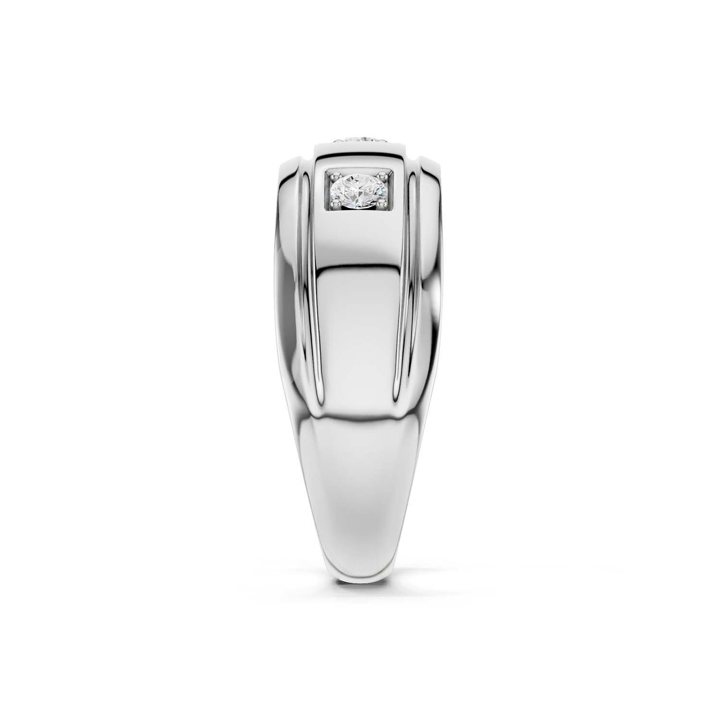 3-Stationed Round Diamond Band