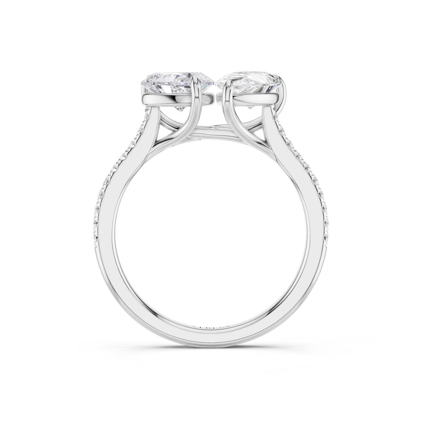 Heart Pear Two Stone Diamond Ring