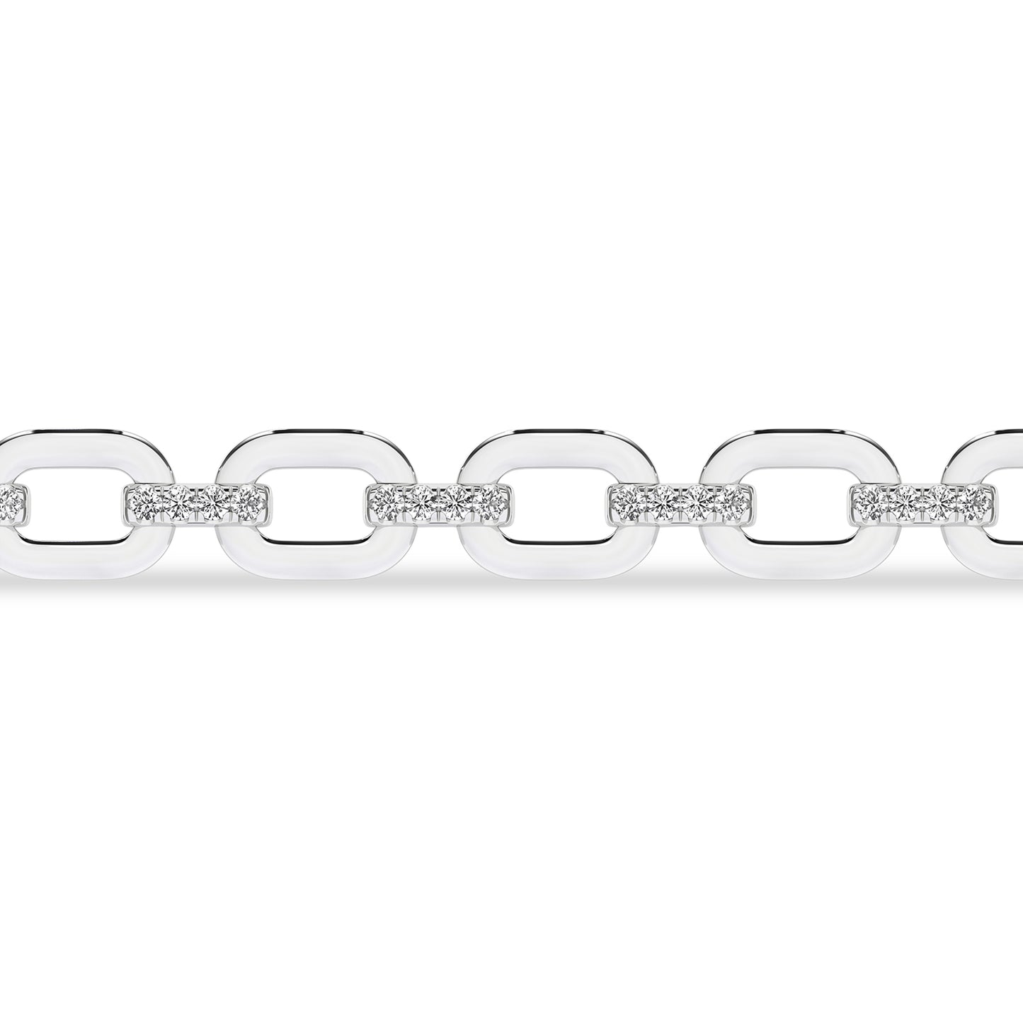 Together Forever Rectangular Diamond Links Bracelet