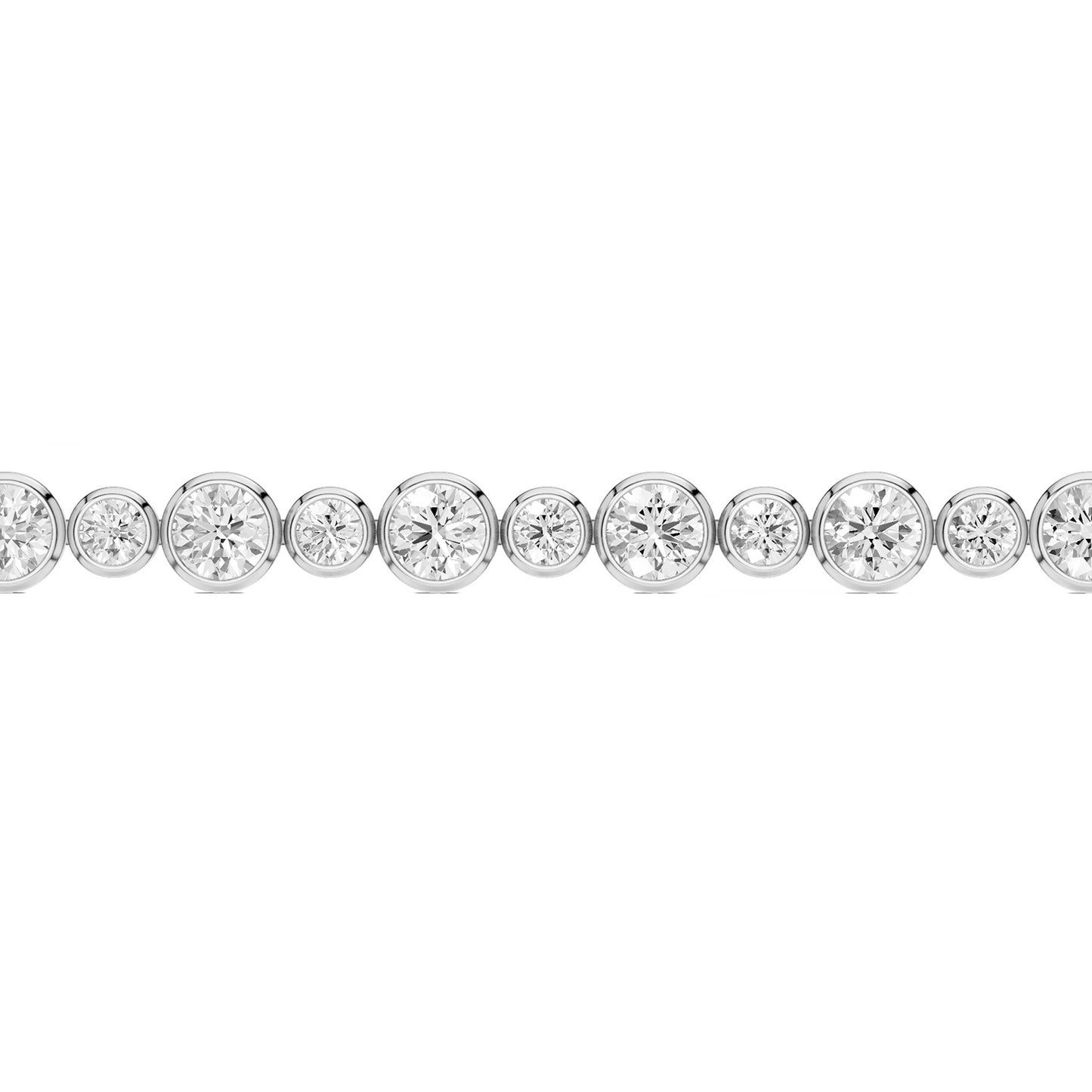 Asymmetrical Bezel-Set Round Tennis Bracelet