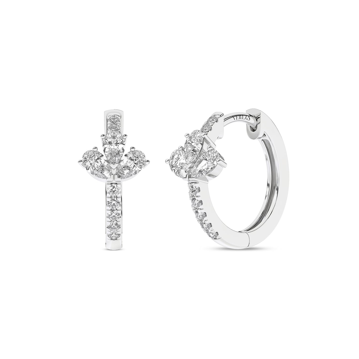 3 Pear Radiant Huggie Hoops