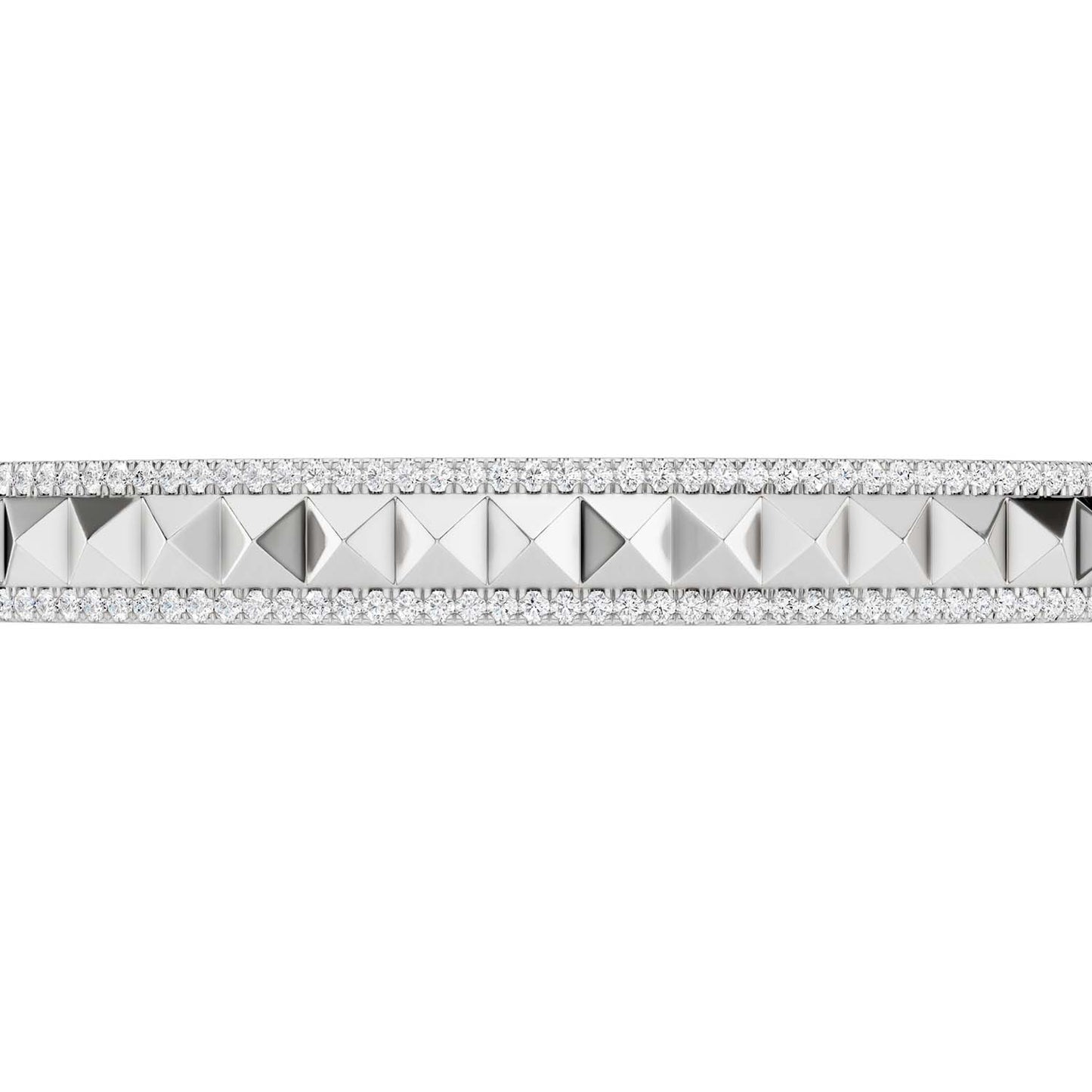 Pyramid Spiked Diamond Cuff Bracelet