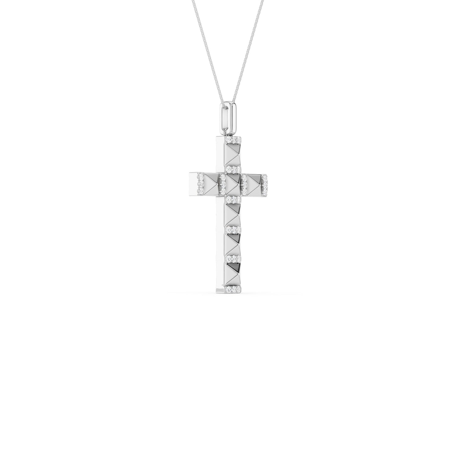 Pyramid Cross Pendant Necklace