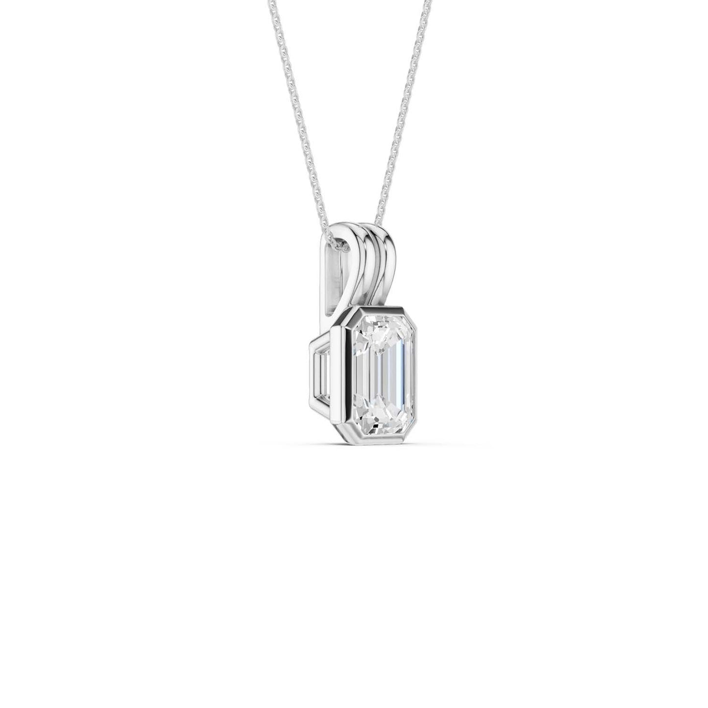 Coupled Emerald Bezel Necklace