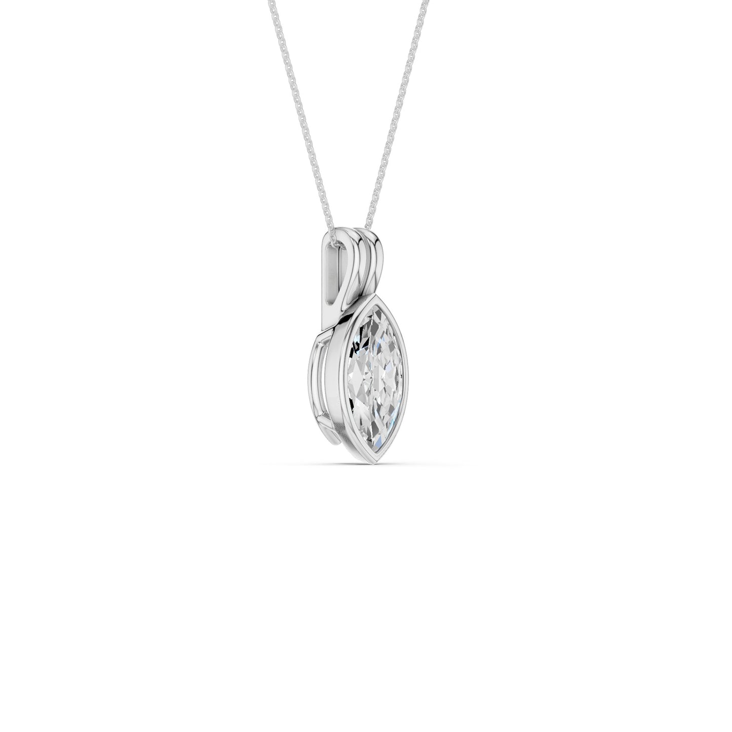 Coupled Marquise Bezel Necklace