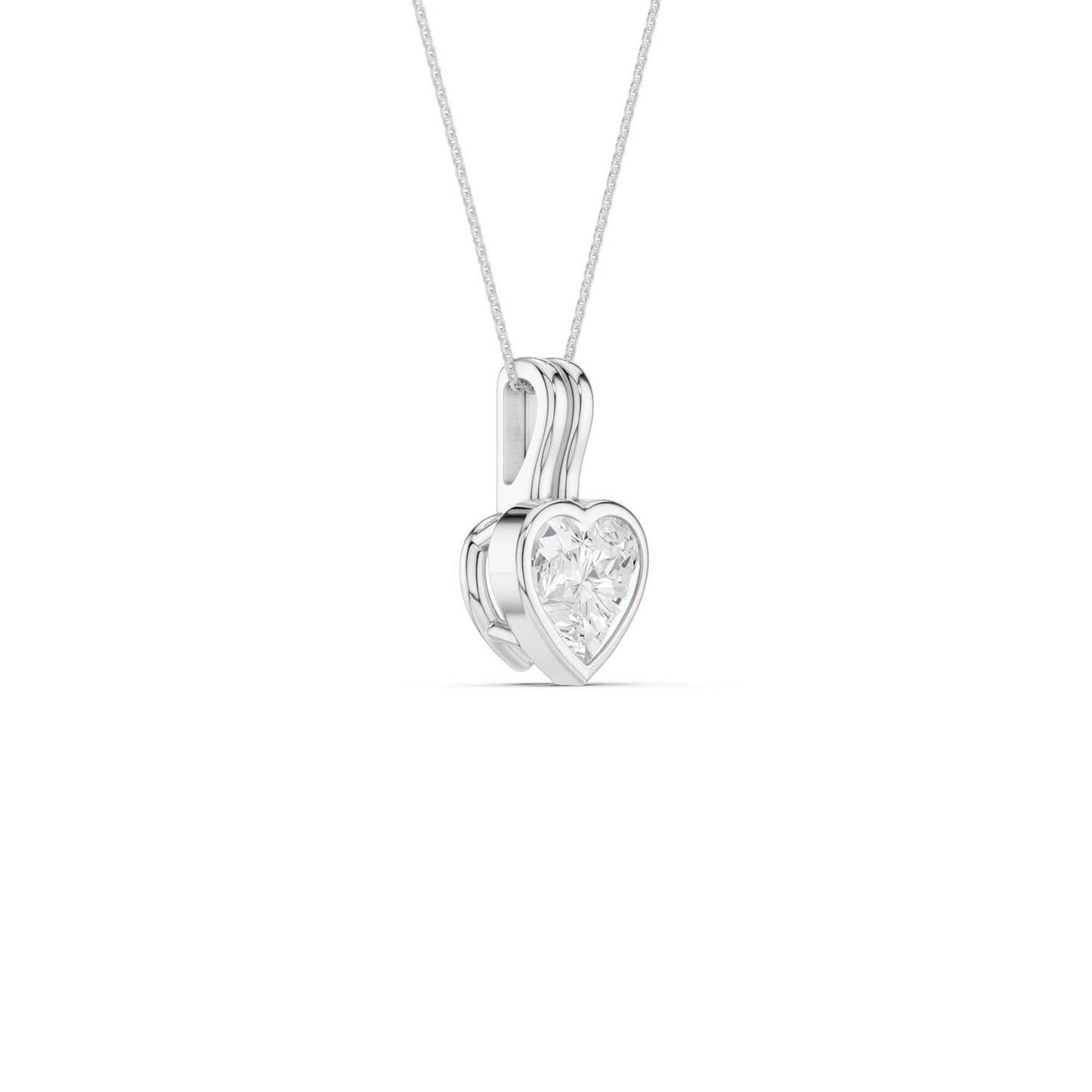 Coupled Heart Bezel Necklace