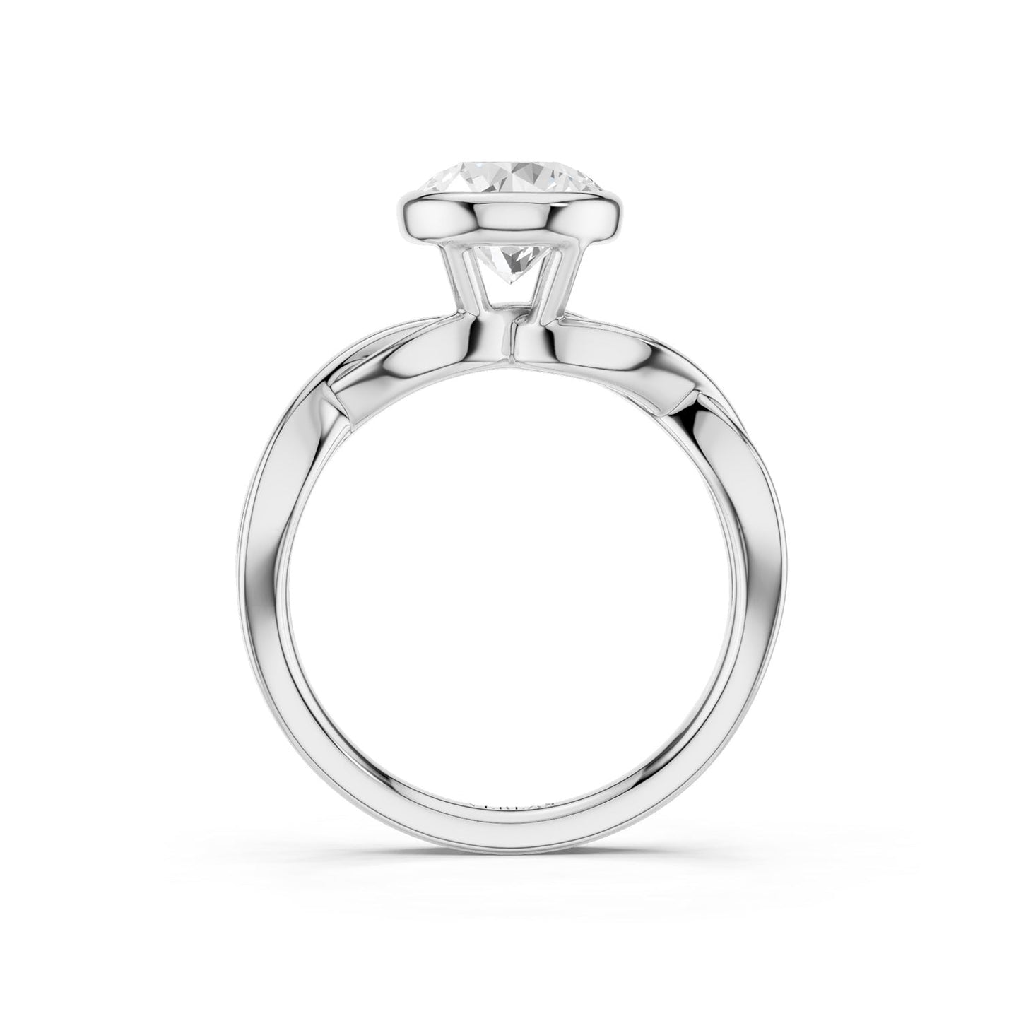 Twisted Bezel Round Diamond Ring