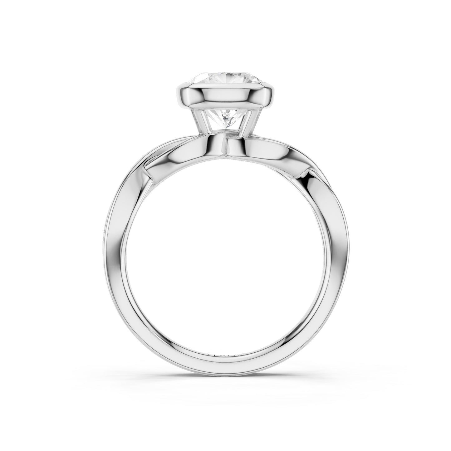 Twisted Bezel Cushion Diamond Ring