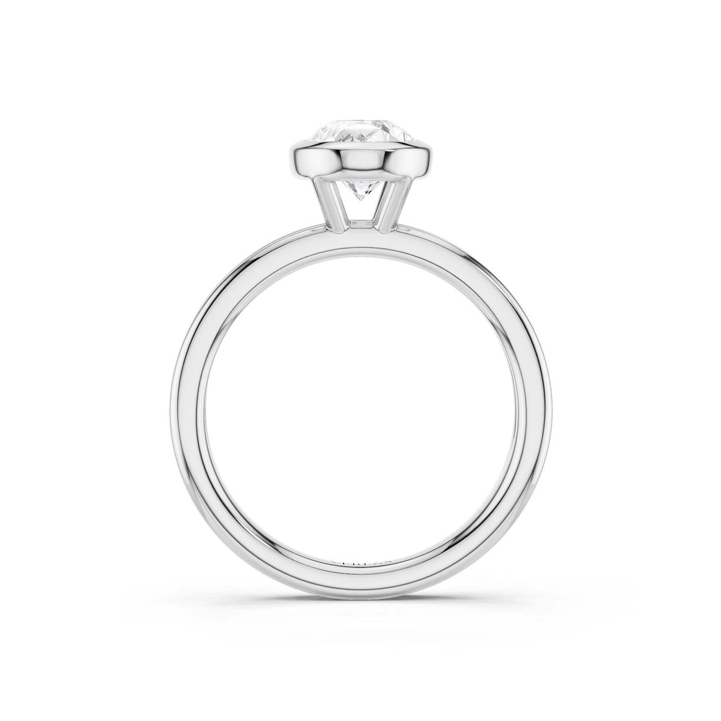Coupled Pear Bezel Ring