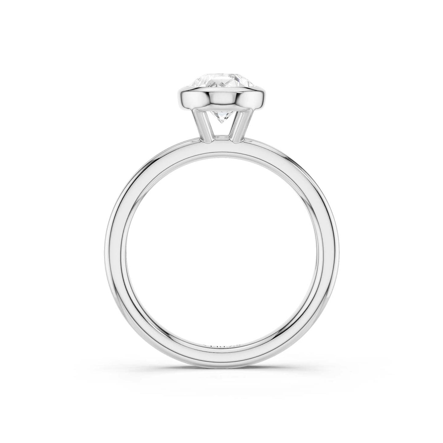 Coupled Pear Bezel Ring