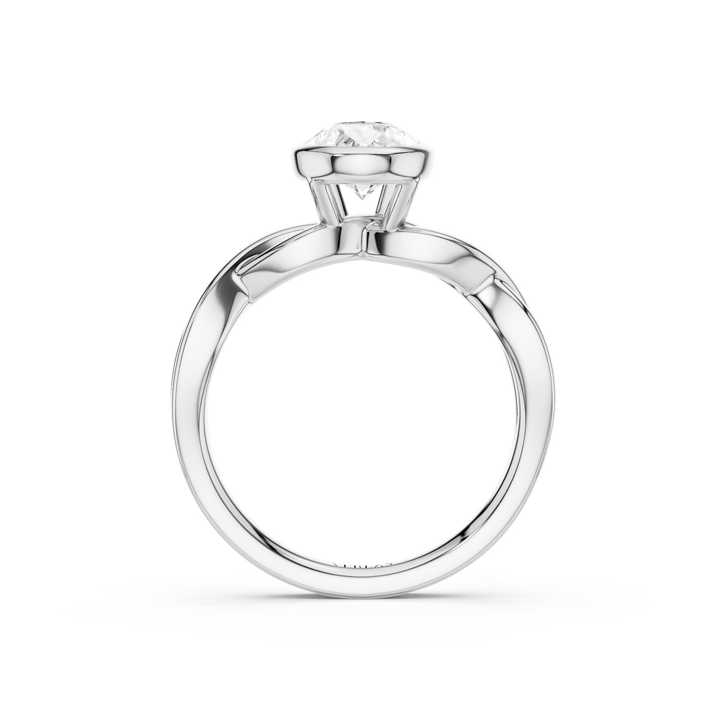 Twisted Bezel Pear Diamond Ring