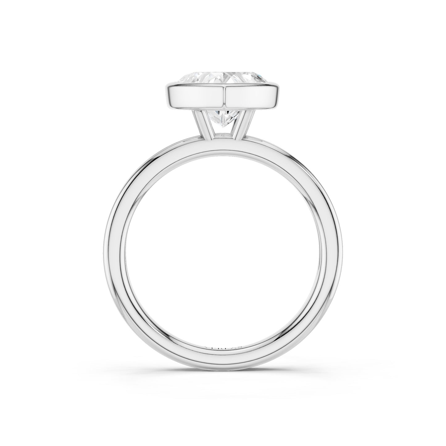Coupled Heart Bezel Ring